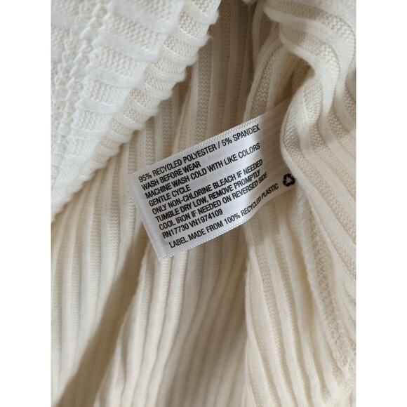 Wild Fable Oversize Sweater M Cream Womens Ribbed Hi Low Hem Boxy Knit Side Slit - Picture 4 of 12